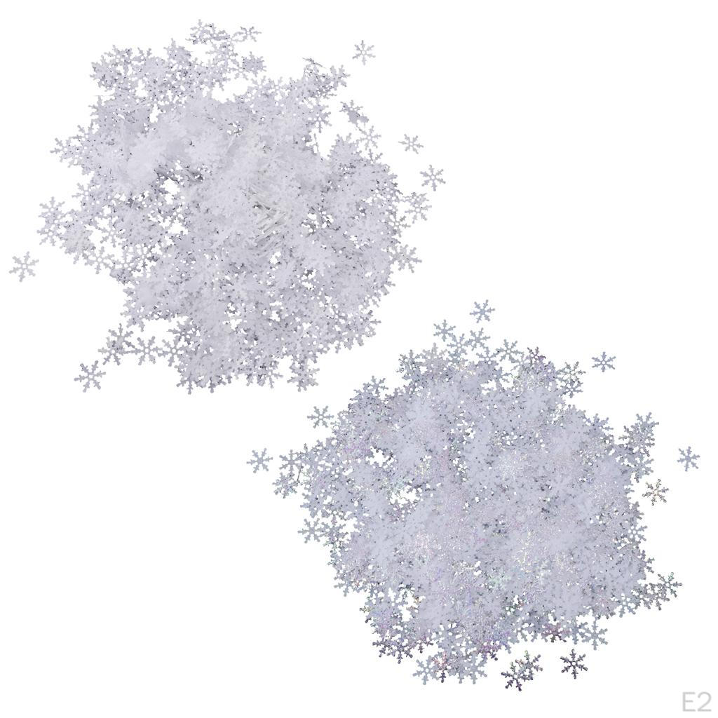 1000 Pieces 15mm DIY Christmas Non-Woven Snowflake Confetti Bag