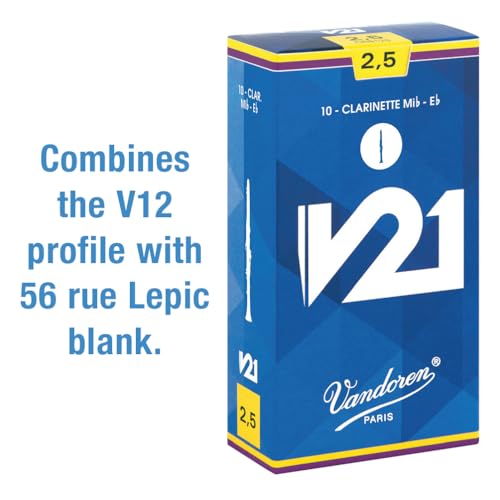 Vandoren Eb Clarinet Reeds V21, Hardness: 2-1/2 (Pack of 10)