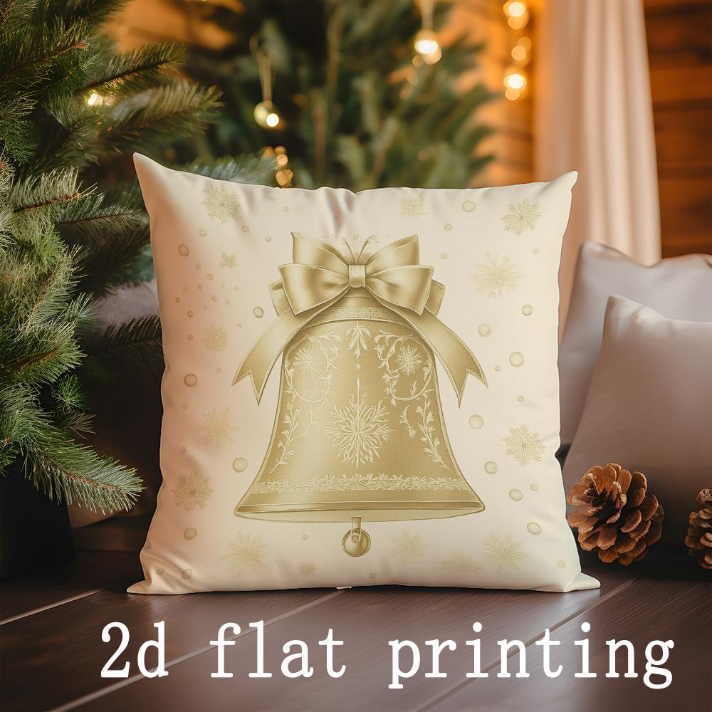Home Decor Christmas-themed Decorative Pillow Covers with Bows Pattern Cushion Cover Suitable for Sofa Bedroom Car Pillow Cover