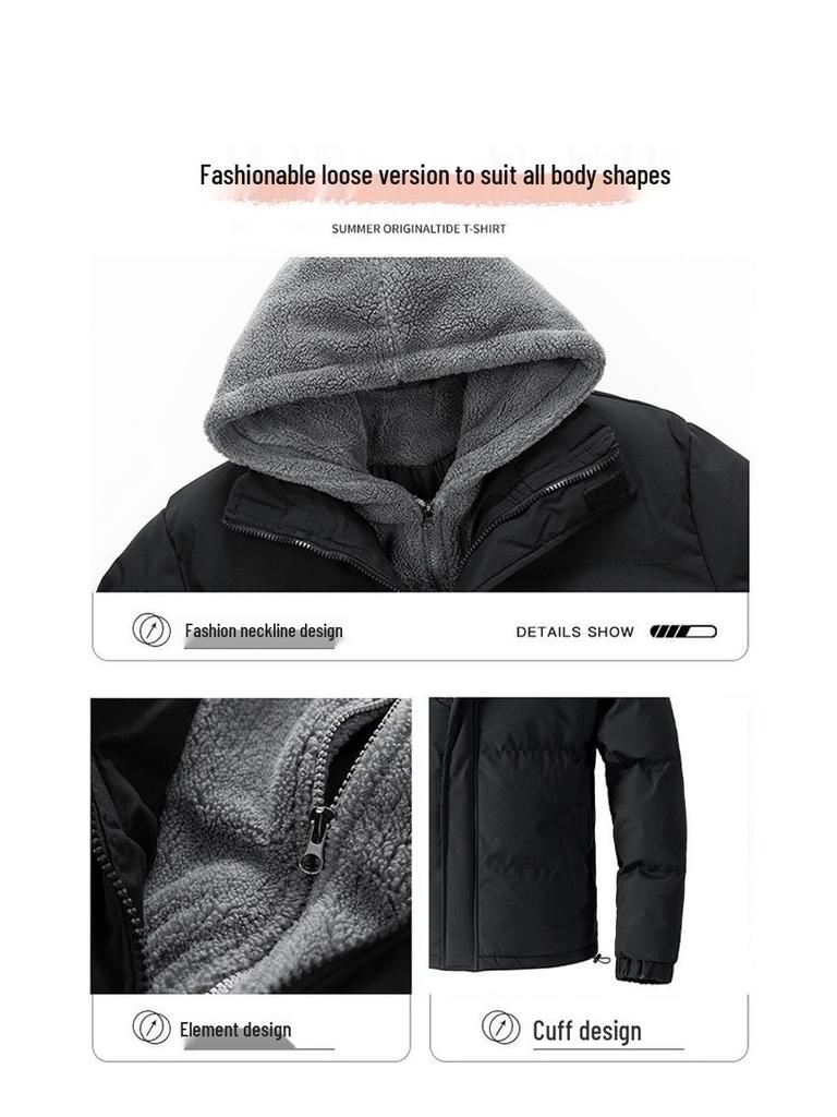 Men's Winter Plus Size Two-Piece Style Thick Cotton Jacket
