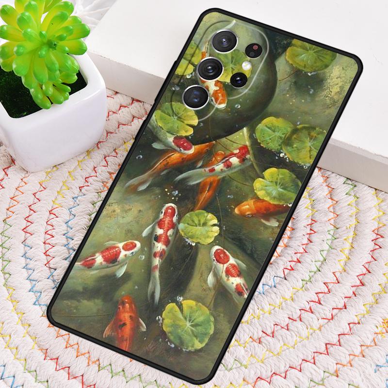 

Koi Carp Fish Painting Silicone Phone Case For Samsung Galaxy note 10 pro S26 S25 S24 S23 S22 S21 Plus S25Ultra Capa Cover Galaxy S26 Plus