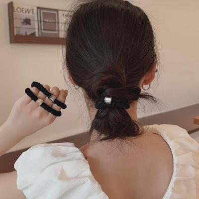 Südkorea Kristall Texturiertes Haarband - Zylindrischer Pferdeschwanzring für Damen