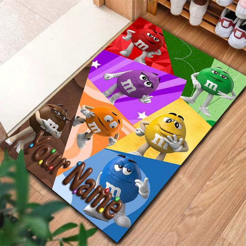 M&M's Custom Name Carpet Rug for Living Room Bedroom Home Sofa Decoration,Kids Play Non-slip Floor Mat