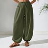Women's Casual Fashion -Color Drawstring Loose Straight-Leg Pants