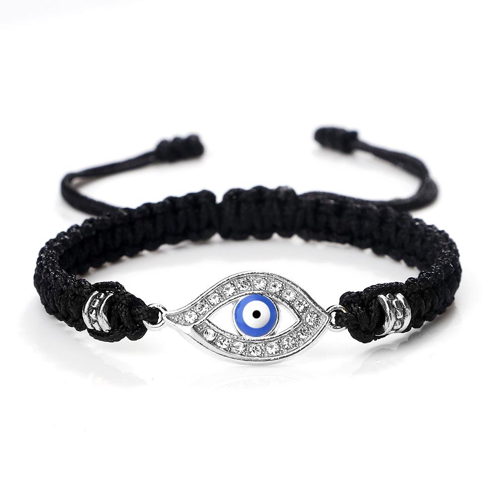 Cross-Border Alloy Bamboo Evil Eye Bracelet: Starry Eyed Woven Couple Bow Design