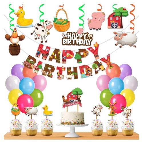 Unique Party Cut Out Paper Farm Party Decoration (Pack of 8)