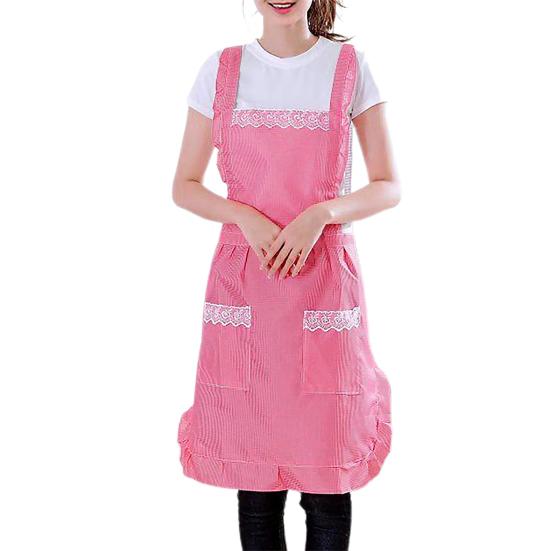 Cooking Apron Sleeveless Shoulder Strap Double Layer Anti-oil Kitchen Women Cleaning Apron Daily Use