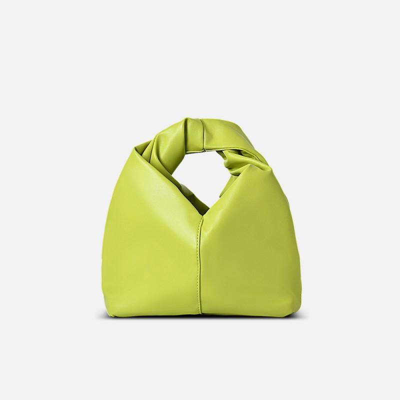 Маленькая нишевая модная дизайнерская плиссированная сумка-облако Женская высококлассная сумка-тоут Универсальная текстура Рог 26cmx11cmx14cm яблочный зеленый