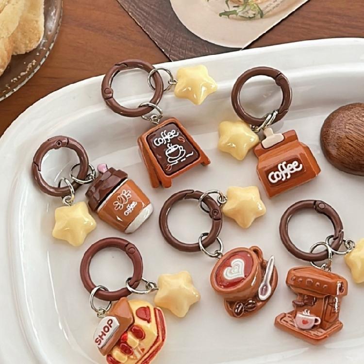 Portachiavi Stella Caffè Elegante Ciondolo da Appendere Creativo Che Combina Creatività e Durabilità per le Esigenze di Accessorio Quotidiano