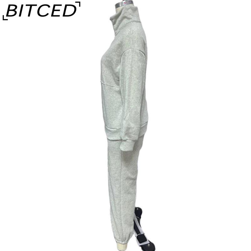 BITCED Women's Versatile Casual Fashion Thickened Long-Sleeved Hoodie and Trousers Two-Piece Set