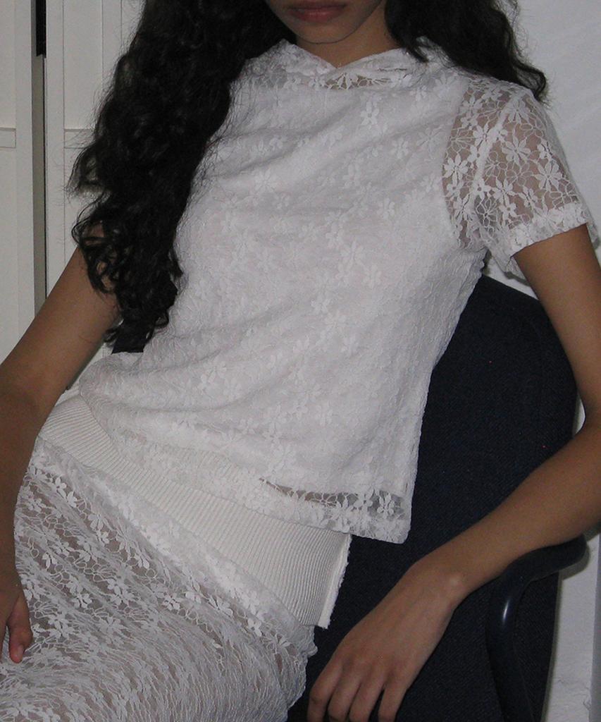 Partimento Woman Lace Flare Maxi Skirt_White