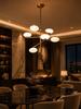 Opal Globe Brass Chandelier Mid Century Modern Pendant Lighting
