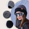 Winter Warm Hat Women's Big Head Hat Outdoor Coldproof Ear Protection Knitted Wool Hat