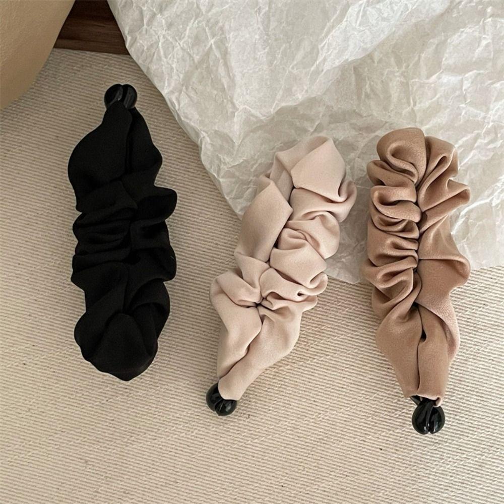 Hairpin Vertical Clip Korean Style Bowknot Hair Clip Cute Cloth Banana Clip  Women