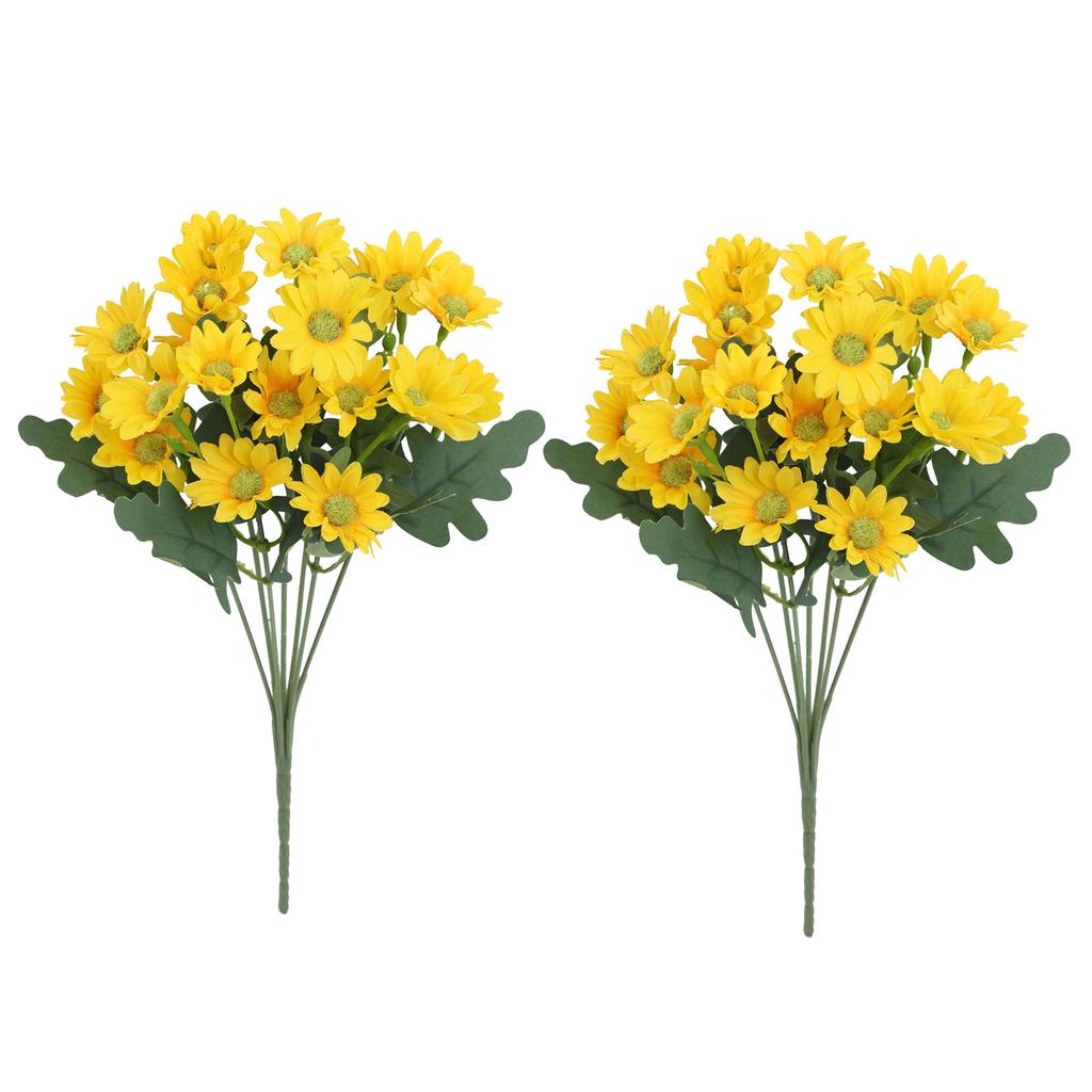 2Pcs Artificial Daisy Flowers Fake Chamomile Bouquet Floral Arrangement Decor for Wedding/Home/Photography Props