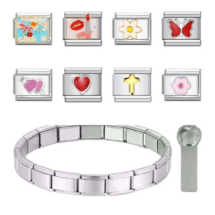 Bracciale con Charm Italiani Personalizzabile Set Iniziale di Link per Braccialetti Personalizzabili per la Creazione di Gioielli