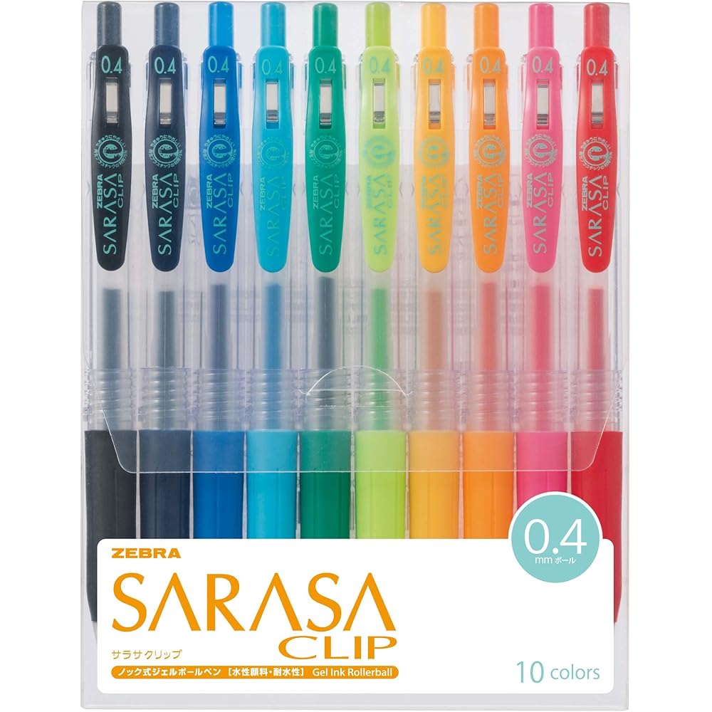 

Zebra Sarasa Clip Gel Pen 0.4mm 10 Colors JJS15-10CA