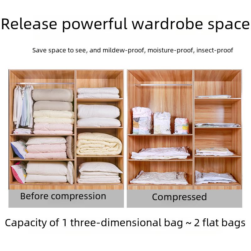 Vacuum Compression Bag for Clothes and Quilts - Thickened, 3D Storage Solution