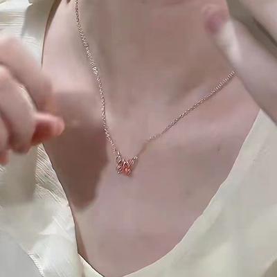 Catena Clavicola Farfalla Filigrana a Doppio Strato Ciondolo Farfalla Per Donna Choker Gioielli da Festa Semplice Versatile