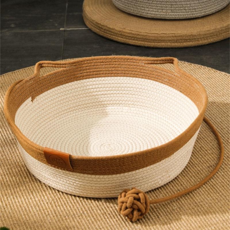 Cats Puppy Bed Basket Base Scratch Resistant Mat for Small to Medium Pet Creative Pet Bed Cute Nest Machine Washable