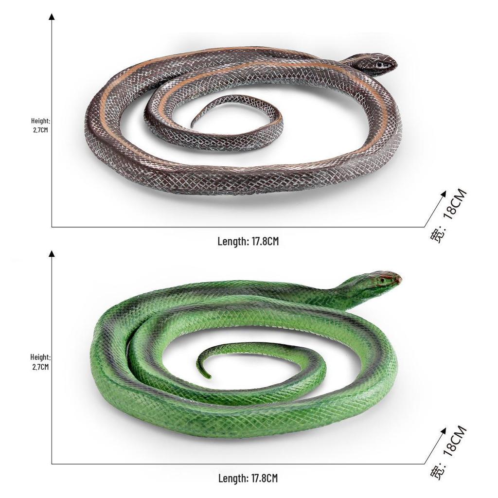 Children's Cognitive Chinese Cobra Snake Model - Green Reptile Prank Toy Decoration
