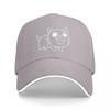 Cute Cat Outline Design Baseball Cap Black with White Trim and Playful Feline Graphic for Casual Wear and Fun Style StateUnisext