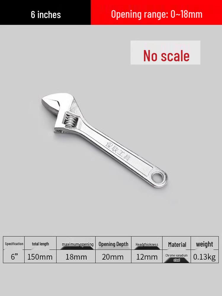 Universal Adjustable Wrench Tool Set with Large Opening - Multifunctional Pipe and Small Wrench