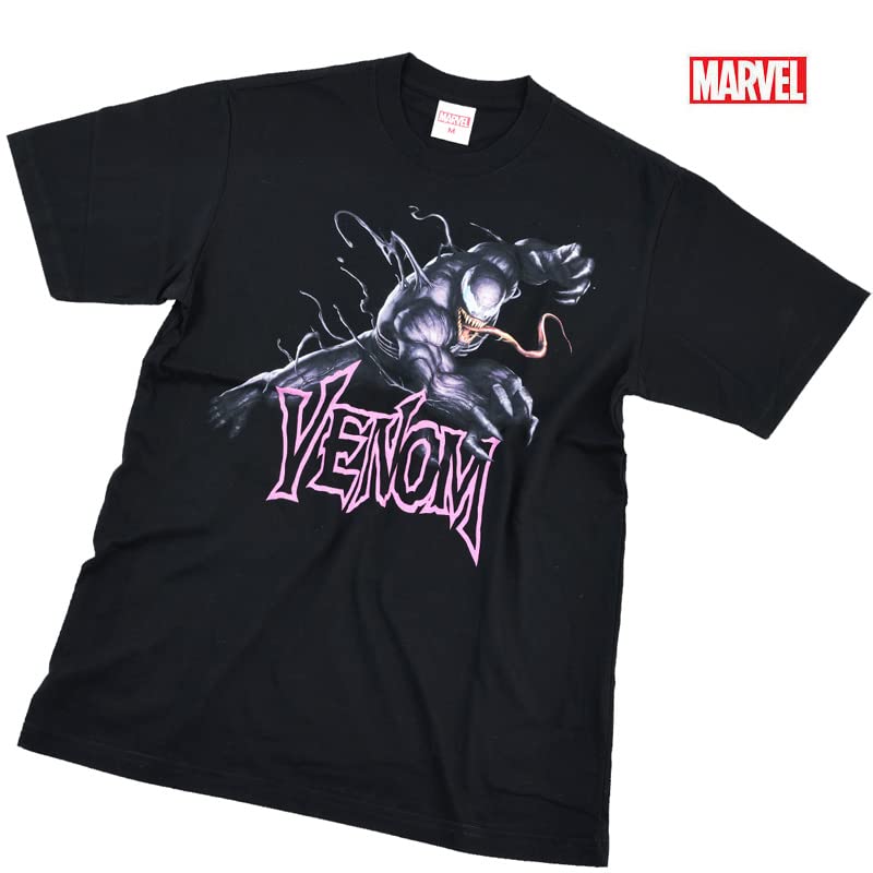EVERSOUL Marvel Short Sleeve T-Shirt, Venom, Hulk, Avengers, American Comic Book Merchandise, Gift, Men's, Black, XL [Parallel Import]