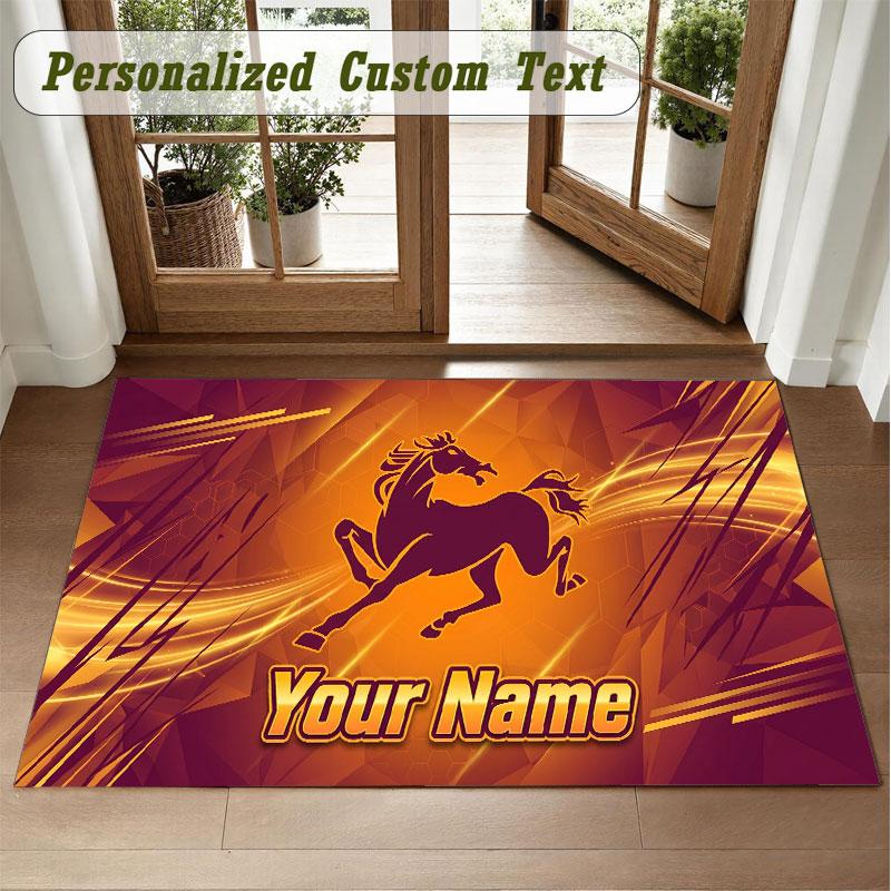 Crystal Velvet Square Rug Custom NameBrisbane Broncos Pattern Non Slip Home Floor Decor Rug