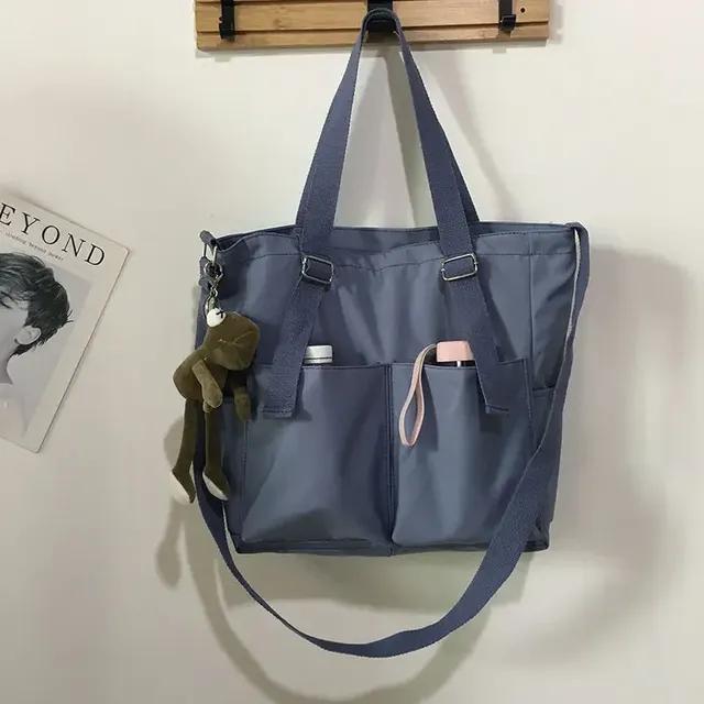 Spring New Ladies Shopping Bag Simple Fashion Handbag 2026 Nylon Waterproof Solid Color Messenger Large Capacity Shoulder Bag