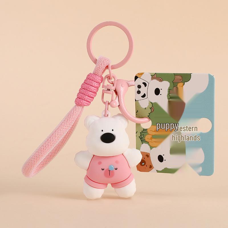 Изящный брелок для щенка вест-хайленд-терьера - Милое украшение-кукла для студенческих школьных сумок и подарков