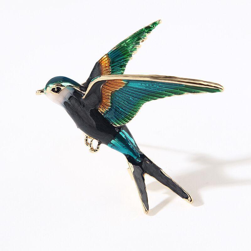 Animal Bird Brooches Vintage Enamel Drop Oil Jewelry For Men And Women