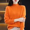 Semi-high-neck Knitted Sweater for Women Solid Color Loose Autumn and Winter Pullover Warm Sweater for Women