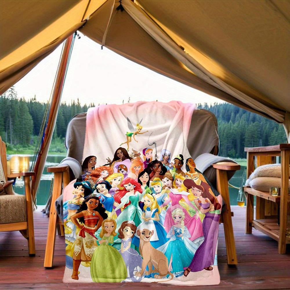 1pc, Disney Princess Collection Blanket, Soft and Warm Home Decorative Throw Blanket for All Seasons, Living Room, Travel, Camping, Car Blankets, Beac