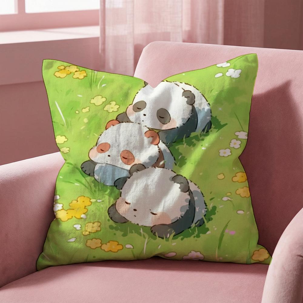 Cartoon Drawing Animal Cushion Cover Multi-Scene Pillow Cover for Home & Car - Reversible, Soft & Durable for Daily Use