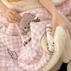 Pink Plaid Thick Blanket Girls Childrens Room Cute Cartoon Animal Bed Blanket Adults Home Travel Autumn and Winter Warm Blankets