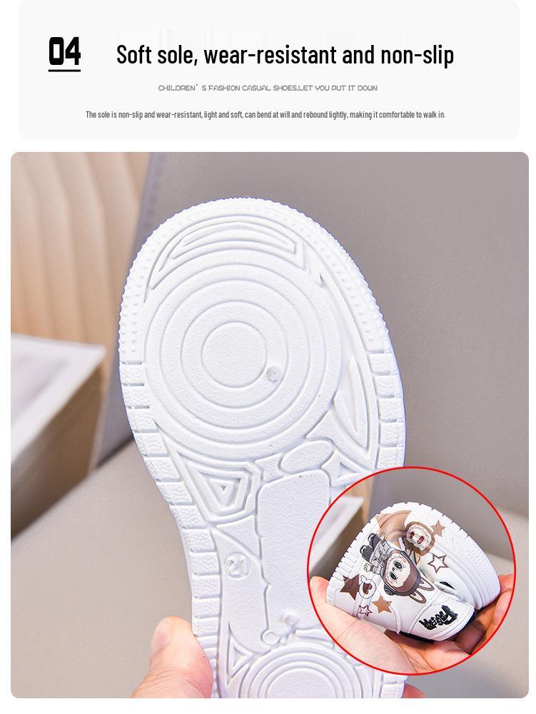 Autumn/Winter 2025 Girls' Cute Rabbit Toddler Sports Shoes - Soft Sole, Versatile, White