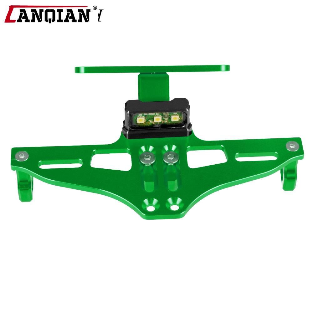 Universal Motorcycle License Plate Bracket With Light For Plate FOR KAWASAKI  Z650 Z1000SX Z900 Z900RS NINJA 650 VERSYS 650