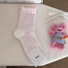 Female Spring and Summer Sweet Curled Fringe Boneless Cotton Socks