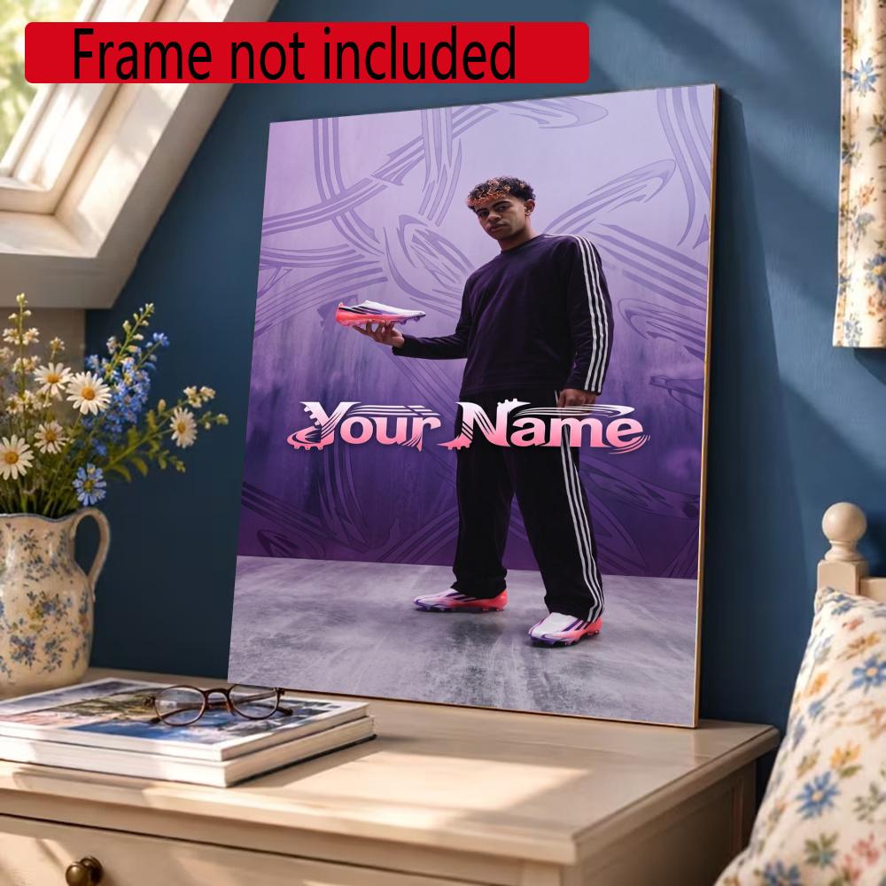 Lamin Yamal Personalized Name Round Diamond Painting Kit Diamond Embroidery Painting Rhinestones Mosaic Frameless Handwork Decoration Arts