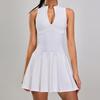 New Waist Hugging Sports Dress With Women'S Zipper, Anti Glare Tennis Suit, Outdoor Running And Fitness Tennis Skirt