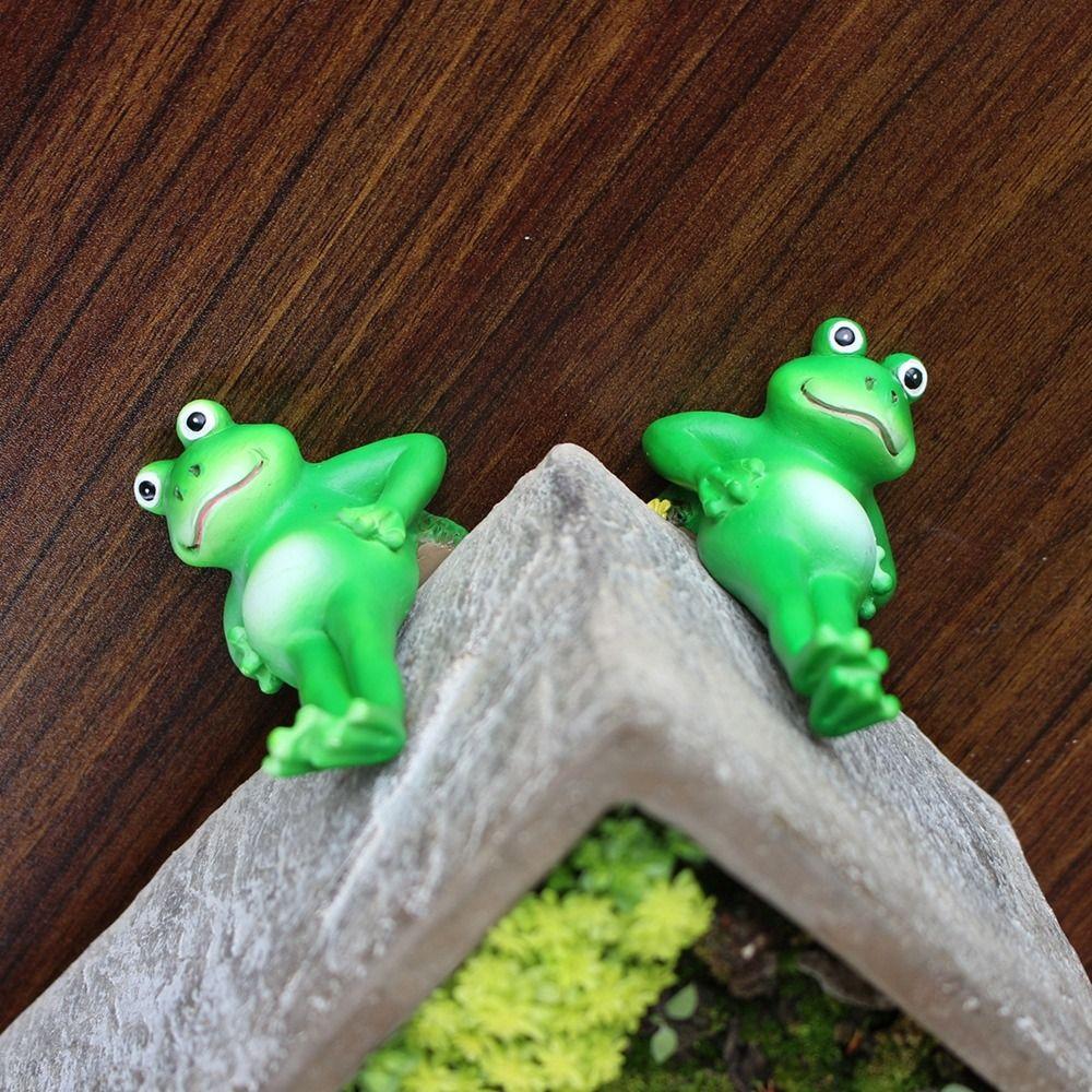 3Pcs Resin Handstand Frog Planter Pot Feet Miniature Frog Figurines Planter for Home