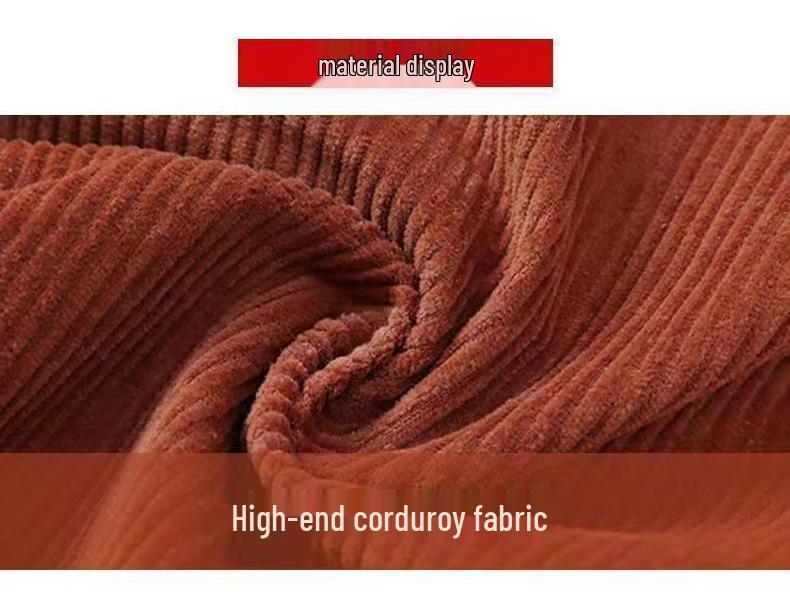 Women's Plus Size Corduroy Jacket - Fleece-Lined, Loose Fit for Autumn/Winter, Ideal for Middle-Aged Moms, Fits Up To 200 Lbs