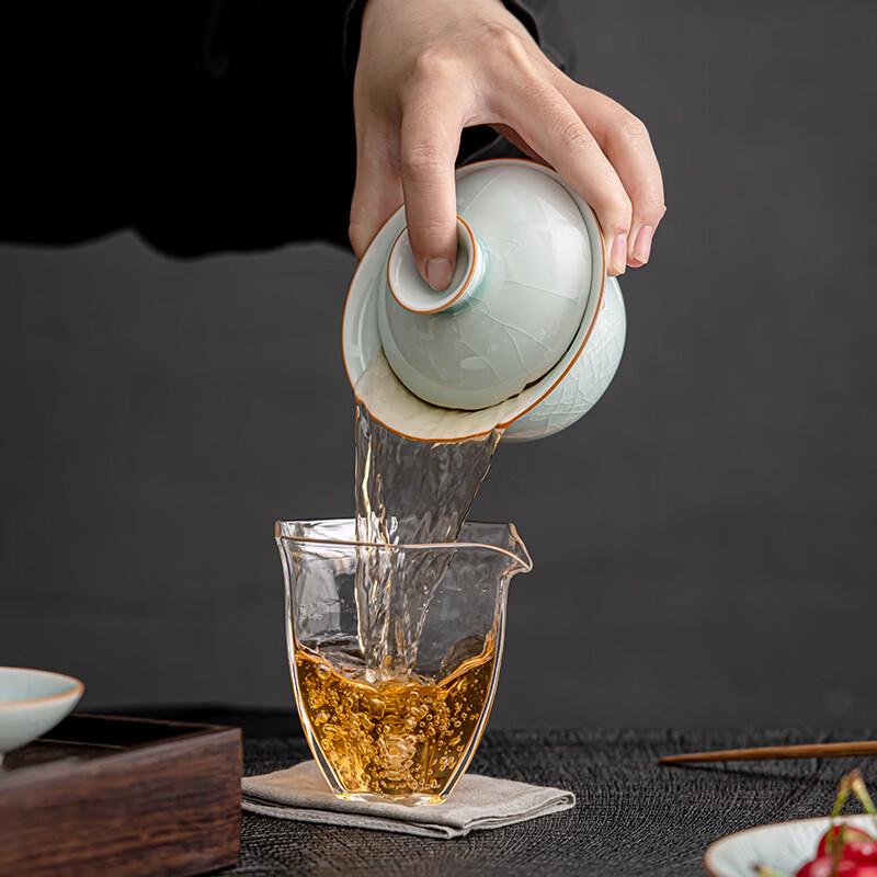 Ru Kiln Style Celadon Sancai Gaiwan Tea Bowl