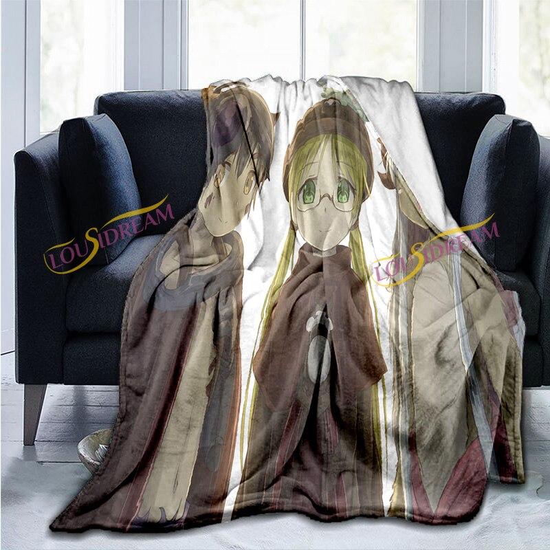 Anime feito no abismo impressão lance cobertores bebê quente sofá cama sala de estar durável decoração para casa cobertor de flanela para adultos e crianças