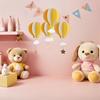 4pcs Colorful Hot Air Balloon Hanging Decoration Hanging 3D Hot Air Balloon with Star and Cloud Nursery Room for Home Baby