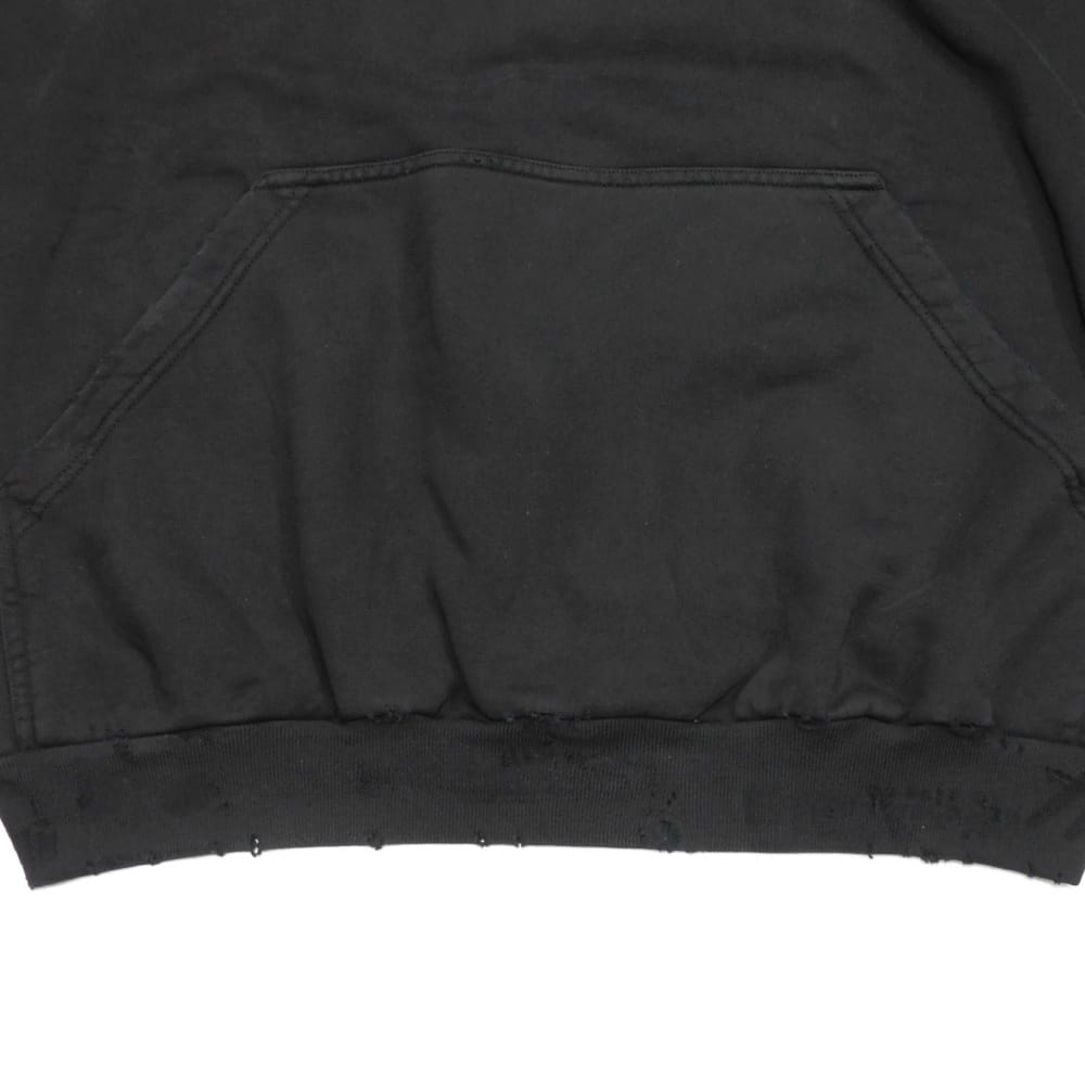 Used Valentine CD Pullover Hoodie (11221) 739024 TQVE5 1055 7846, Size 2 M, Distressed, 165/92A, Unused Cotton, Black,