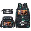 Large Capacity Schoolbag with Shoulder Strap; Student Three-piece Pencil Case Set