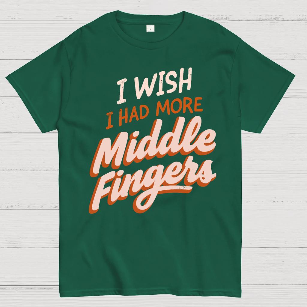 I Wish I Had More Middle Fingers Cotton Summer Casual Cool Loose T-Shirt