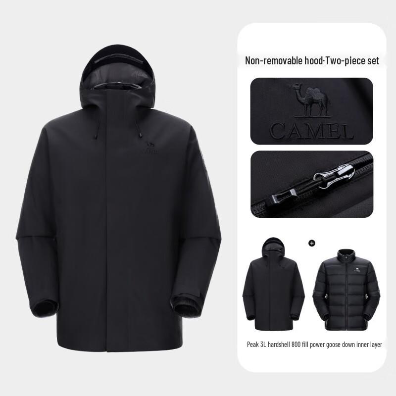 CAMEL Men s 3-in-1 Outdoor Goose Down Jacket XXL